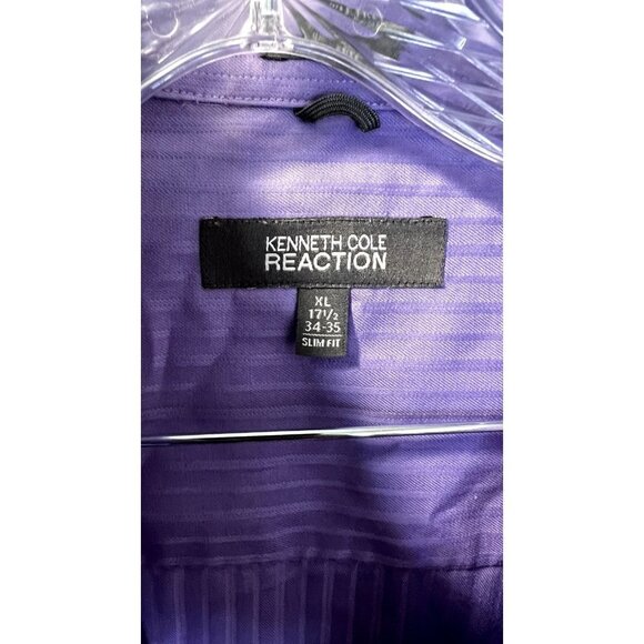 Kenneth Cole Reaction Men's Dress Shirt Slim Fit Solid Butto - Picture 5 of 6